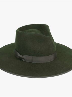 Lack Of Color Men's Wide Brim Fedora - Forest Green with Black Band